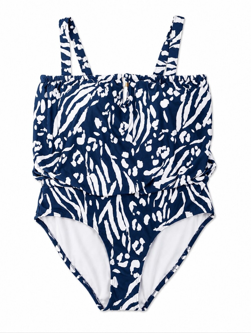 Anne Cole Teal and White Printed One-Piece Swimsuit Size 20W